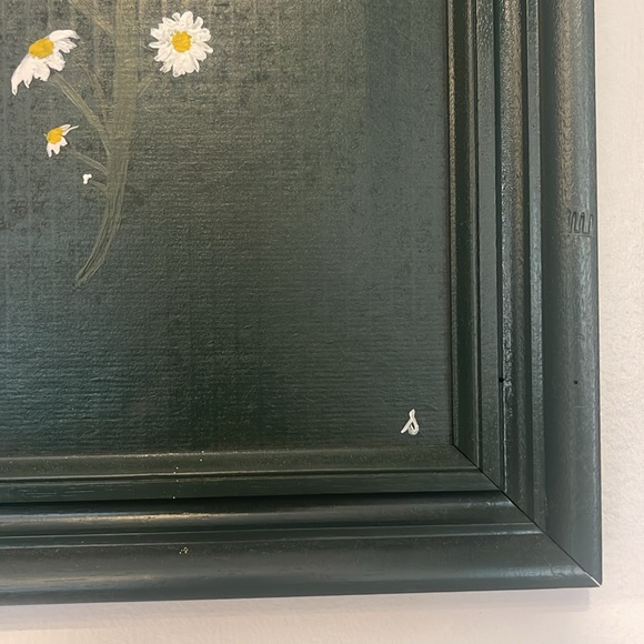 Original acrylic flower painting on vintage frame One of a kind - Picture 3 of 4